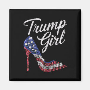 Trump Mädchen High Heel Amerikanische Flagge Bling Magnet