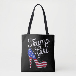 Trump Mädchen High Heel Amerikanische Flagge Bling Tasche