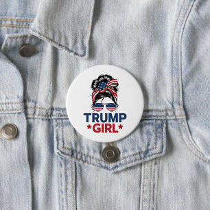 Trump Mädchen Unordentlicher Dutt Trump 2024 Wahl  Button