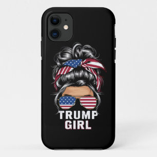 Trump Mädchen Unordentlicher Dutt USA-Flagge Trump Case-Mate iPhone Hülle