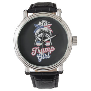 Trump Mädchen Unordentlicher Dutt Vintage USA Amer Armbanduhr