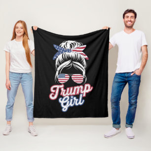 Trump Mädchen Unordentlicher Dutt Vintage USA Amer Fleecedecke