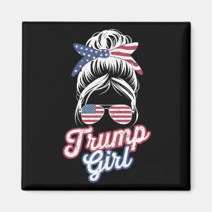 Trump Mädchen Unordentlicher Dutt Vintage USA Amer Magnet