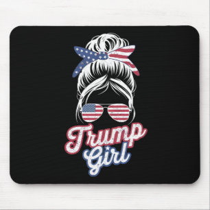 Trump Mädchen Unordentlicher Dutt Vintage USA Amer Mousepad