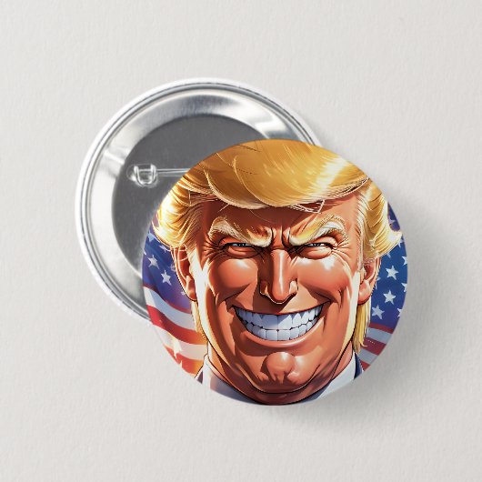 Trump MAGA 2024 America First Button (Vorne & Hinten)