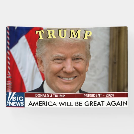 TRUMP MAGA 2024 PRÄSIDENTENWAHL BANNER (Horizontal)