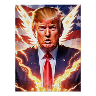 Trump MAGA 2024 Rette Amerika Glossy Poster