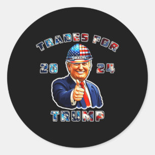 Trump Maga Ich stimme für Geschäfte für Trump 2024 Runder Aufkleber