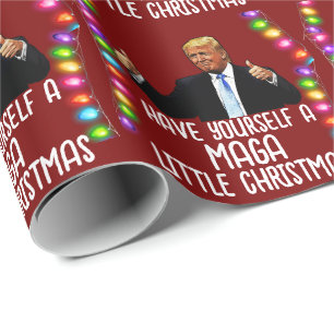 TRUMP MAGA LITTLE CHRISTMAS 2024 Wrapping Paper Geschenkpapier