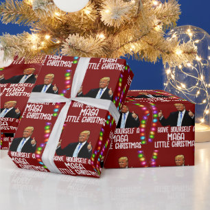TRUMP MAGA LITTLE CHRISTMAS 2024 Wrapping Paper Geschenkpapier