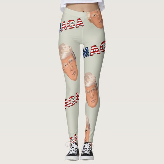 Trump MAGA-Muster Leggings (Vorderseite)