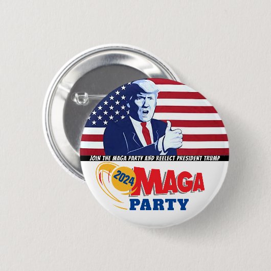 Trump MAGA Party 2024 Button (Vorne & Hinten)