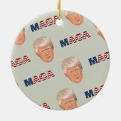 Trump MAGA Pattern Keramik Ornament (Hinten)