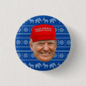 TRUMP MAGA Weihnachten Button (Vorderseite)