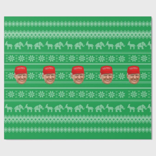 TRUMP MAGA Weihnachten Geschenkpapier (Flach)