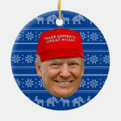 TRUMP MAGA Weihnachten Keramik Ornament (Hinten)