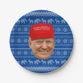 TRUMP MAGA Weihnachten Pappteller (Vorderseite)