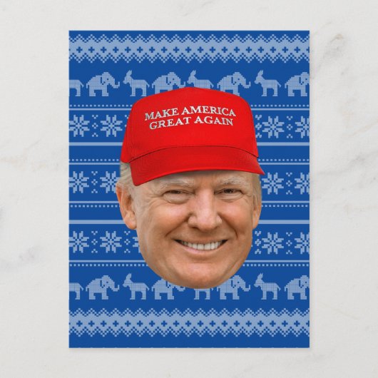 TRUMP MAGA Weihnachten Postkarte (Vorderseite)