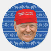 TRUMP MAGA Weihnachten Runder Aufkleber (Vorderseite)