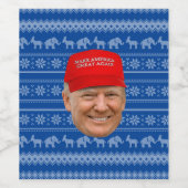 TRUMP MAGA Weihnachten Weinetikett (Einzelnes Label)