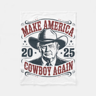 Trump Make America 2025 Cowboy Again Lustig Vintag Fleecedecke