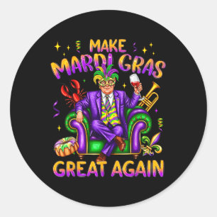 Trump Mardi Gras Costume Funny Make Mardi Gras Runder Aufkleber
