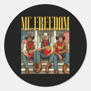 Trump Mc Freedom Funny Trump 2024 Weihnachts-Schwa Runder Aufkleber
