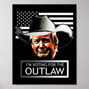 Trump Mega Ich stimme für den Outlaw und den Hillb Poster