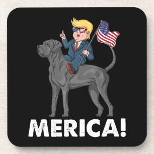 Trump Merica Great Dane Dog American Hero 4. Getränkeuntersetzer