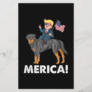 Trump Merica Rottweiler Dog American Hero Briefpapier