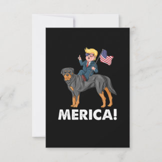 Trump Merica Rottweiler Dog American Hero RSVP Karte