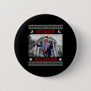 Trump Merrry Rizzmas Funny Humour Trump Dance Ch Button