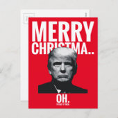 Trump Merry Christmas. Oh Feiertagspostkarte (Vorne/Hinten)