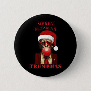 Trump Merry Rizzmas Trumpmas Funny Christmas Bubbl Button