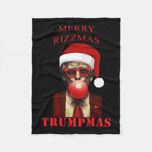 Trump Merry Rizzmas Trumpmas Funny Christmas Bubbl Fleecedecke (Vorderseite)