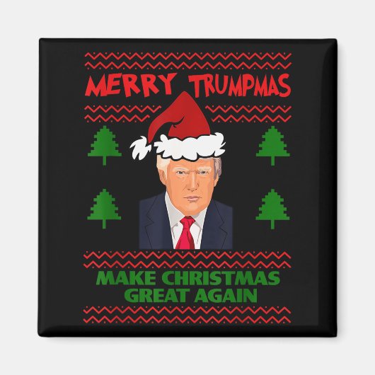 Trump Merry Trumpmas Santa Trump Make Christmas Gr Magnet (Vorne)