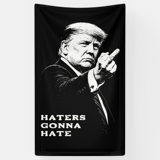 Trump Middle Finger 2026 Meme Funny Banner (Vertikal)