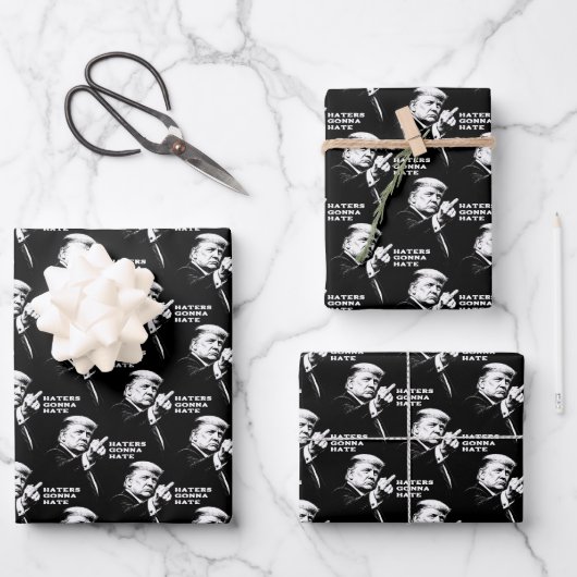 Trump Middle Finger 2026 Meme Funny Geschenkpapier Set (Vorderseite)