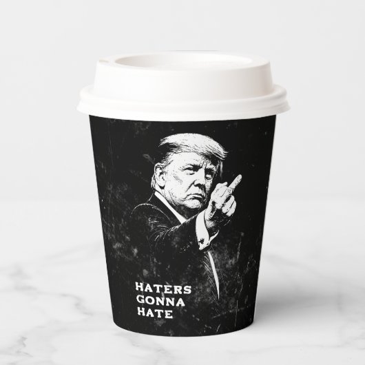 Trump Middle Finger 2026 Meme Funny Pappbecher (Rückseite)