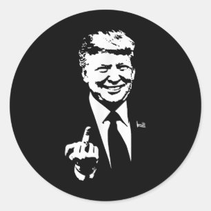 Trump Middle Finger, Trump Fu 2024, Trump for Pres Runder Aufkleber