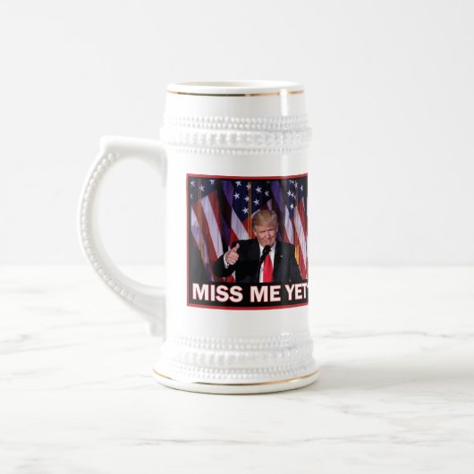 Trump Miss Me yet Bierglas (Links)