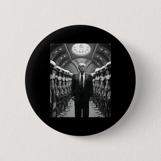 Trump Mit Außerirdischen Verschwörungstheorie Ufo Button (Vorderseite)