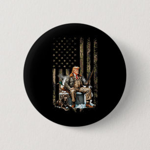 Trump mit der Hundepuppe führt Camouflage der Jagd Button