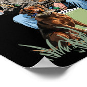 Trump mit der Hundepuppe führt Camouflage der Jagd Poster (Ecke)