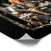 Trump mit der Hundepuppe führt Camouflage der Jagd Poster (Ecke)