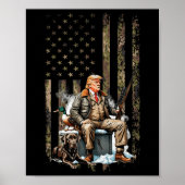 Trump mit der Hundepuppe führt Camouflage der Jagd Poster (Vorne)