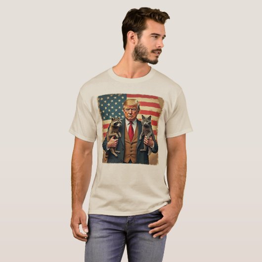 Trump mit einem Cat Raccoon Shirt - Funny trendy G (Vorne ganz)