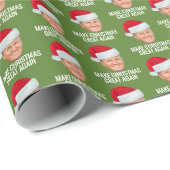 Trump mit Weihnachtsmannmütze - Weihnachten wieder Geschenkpapier (Rolleneckpunkt)