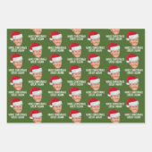 Trump mit Weihnachtsmannmütze - Weihnachten wieder Geschenkpapier Set (Vorderseite 2)