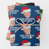 Trump mit Weihnachtsmannmütze - Weihnachten wieder Geschenkpapier Set (Beispiel)